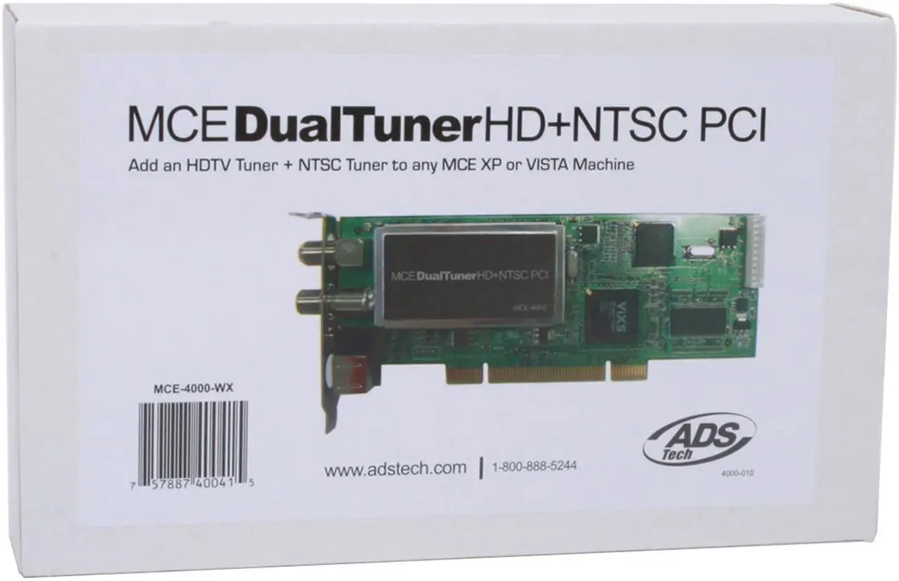 Alt view image 7 of 7 - ADS Tech MCE DualTuner-HDTV+NTSC PCI (white box) MCE-4000-WX PCI Interface