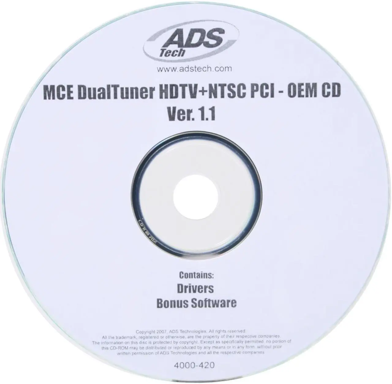 Alt view image 6 of 7 - ADS Tech MCE DualTuner-HDTV+NTSC PCI (white box) MCE-4000-WX PCI Interface