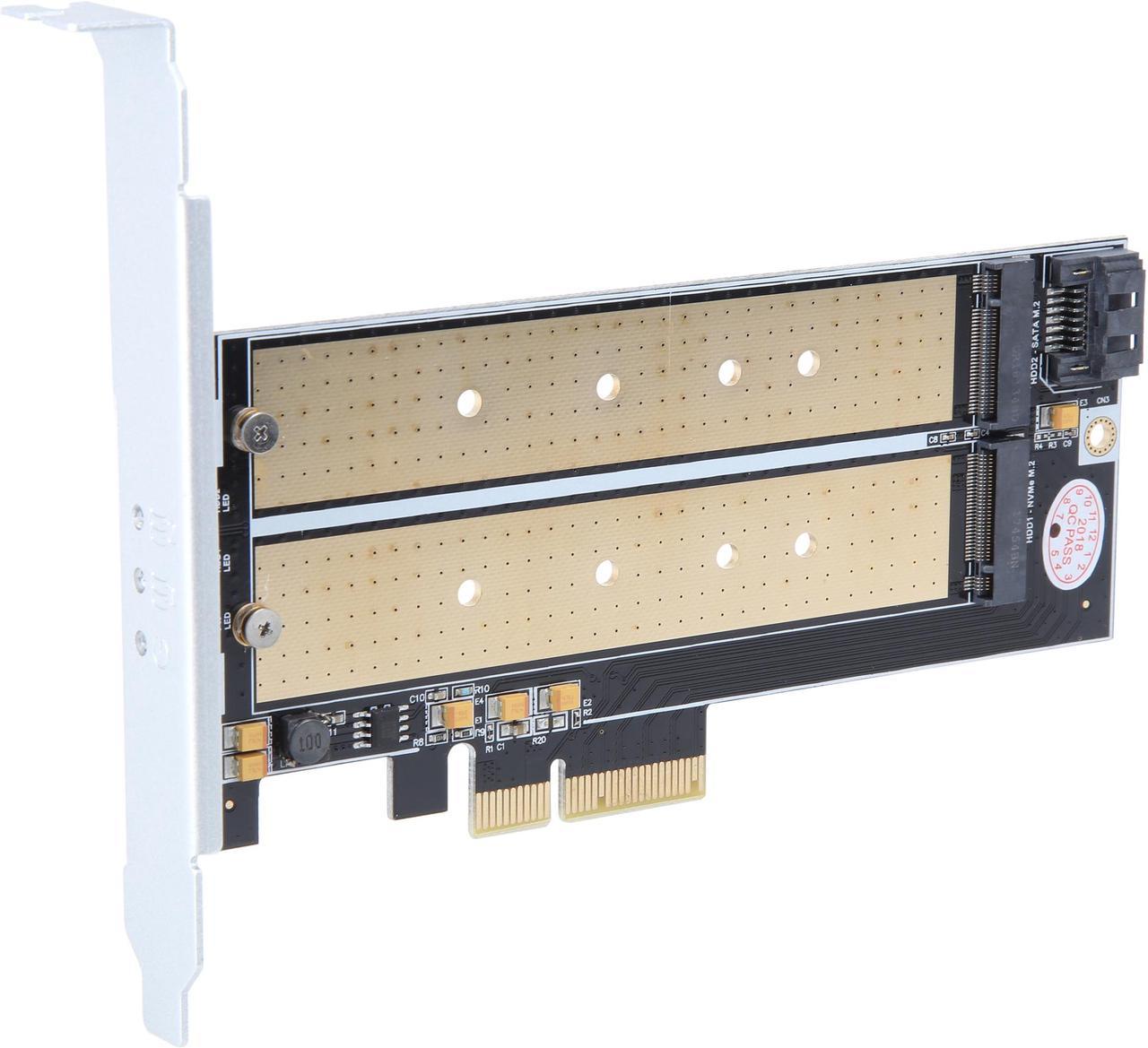 Silverstone SST-ECM22 Dual M.2 to PCIe x4 NVMe SSD and SATA 6 G  Adapter Card with Advanced Cooling