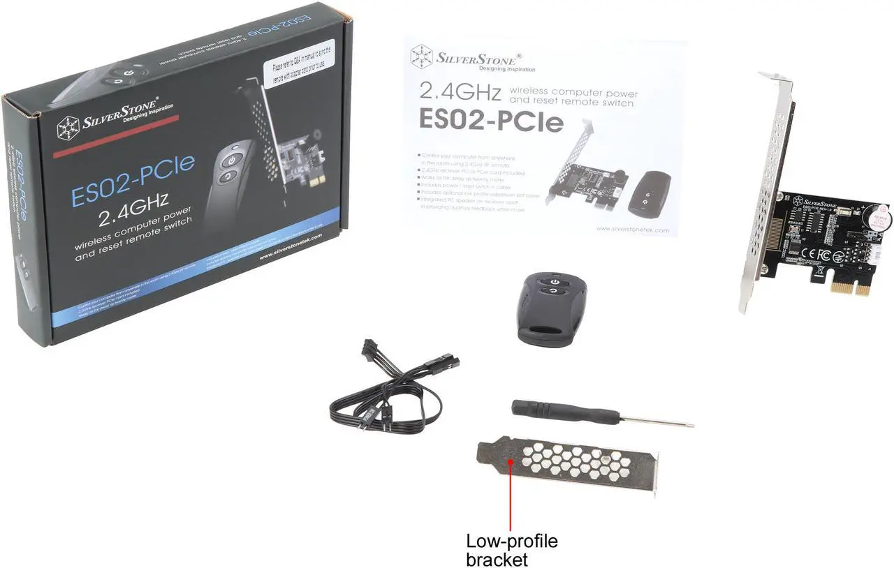 Alt view image 8 of 7 - Silverstone SST-ES02-PCIE 2.4Ghz Wireless Computer Power and Reset Remote Switch