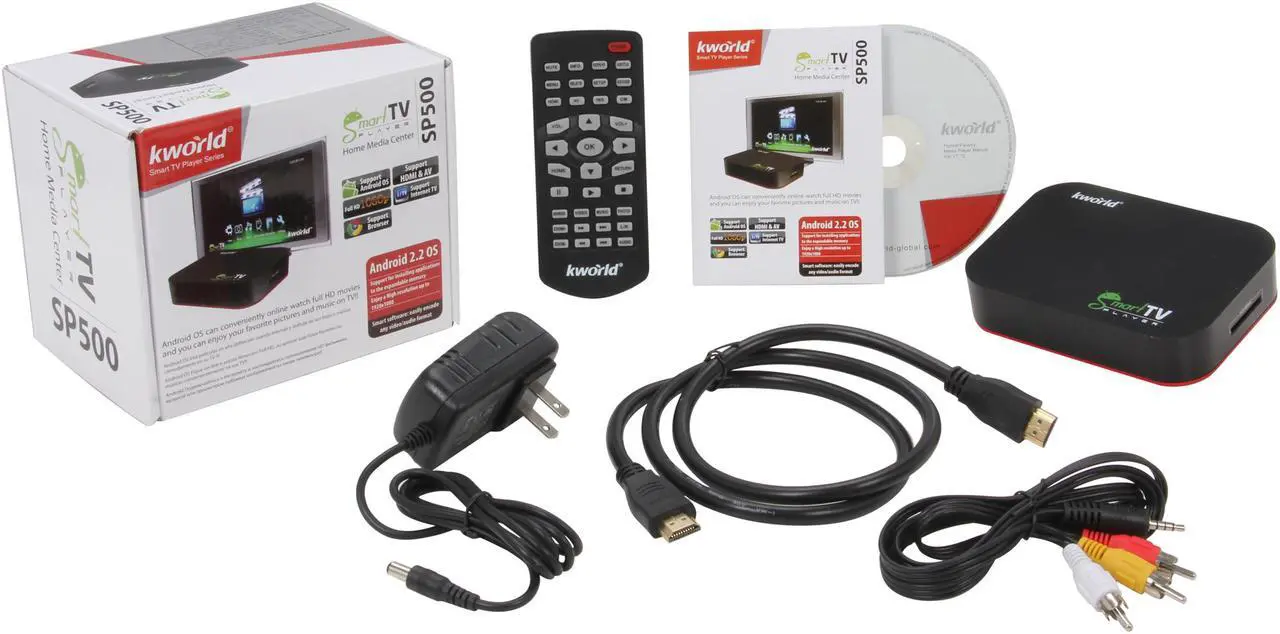 Alt view image 8 of 8 - Kworld Smart TV Media Steaming Player SP500 - Full HD 1080P Android 2.2 OS Google Browser Internet Video/ Audio/ Radio/ TV HDMI interface w/ Remote