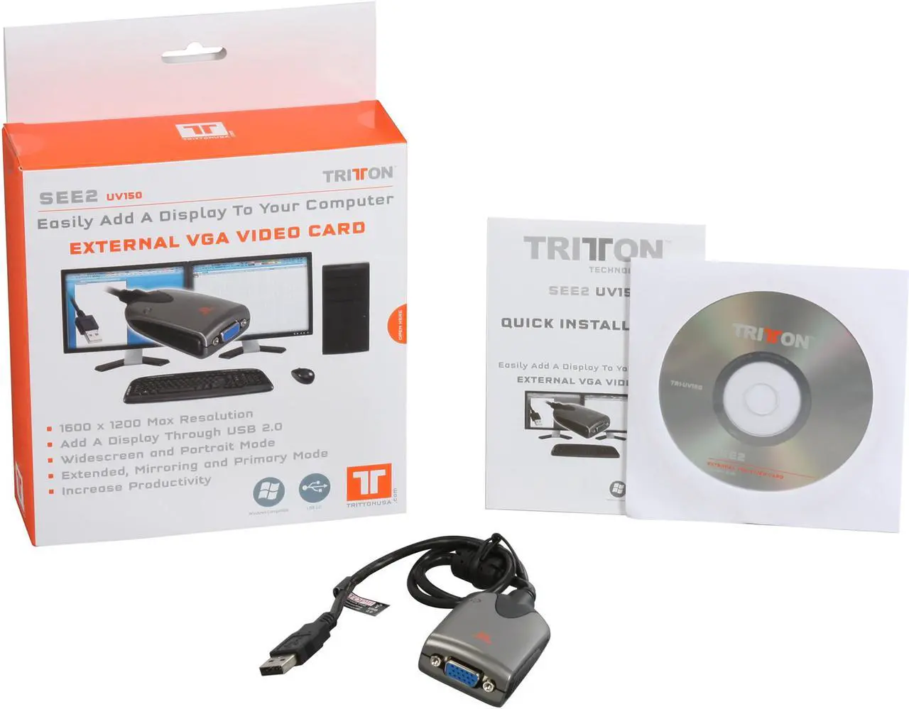 Alt view image 3 of 3 - TRITTON TRI-UV150 SEE2 External VGA Video Adapter