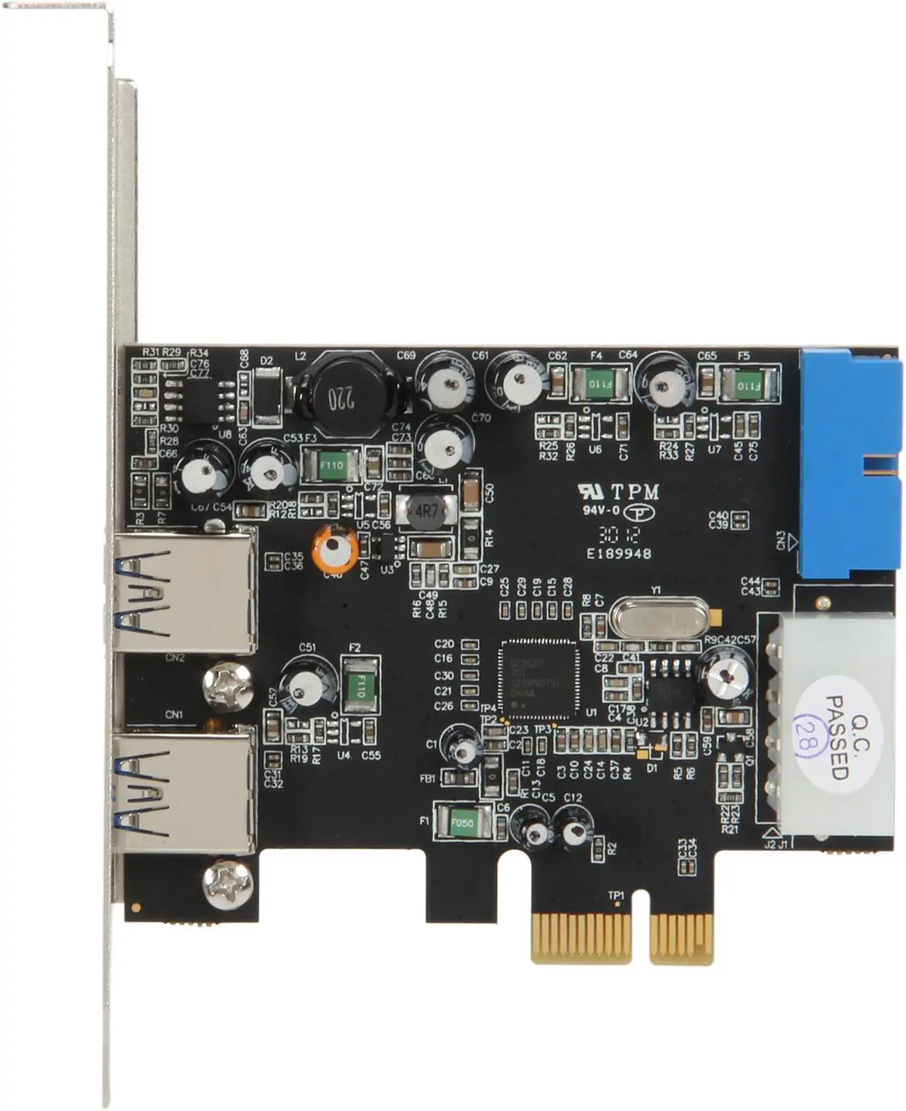Alt view image 4 of 6 - VANTEC 4-Port SuperSpeed USB 3.0 PCIe Host Card w/ Internal 20-Pin Connector Model UGT-PC345