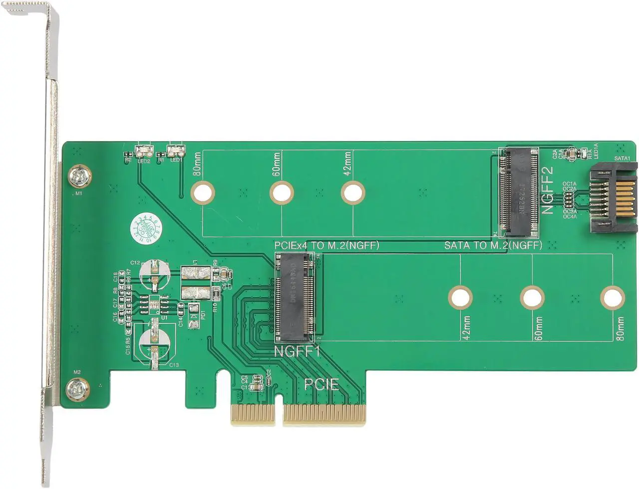 Alt view image 4 of 5 - VANTEC UGT-M2PC200 M.2 NVMe + M.2 SATA SSD PCIe X4 Adapter