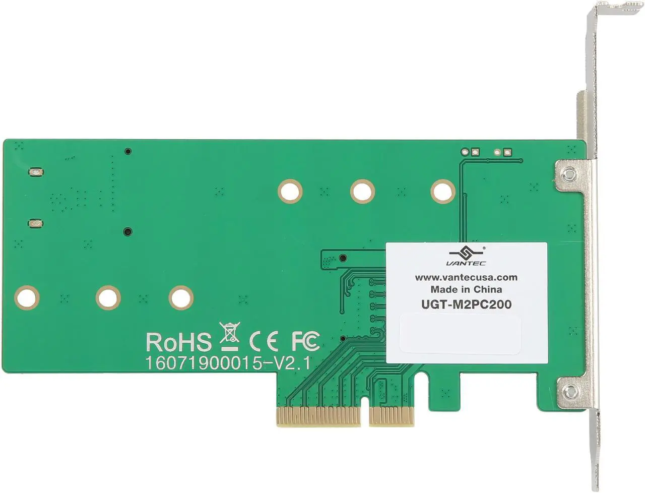 Alt view image 5 of 5 - VANTEC UGT-M2PC200 M.2 NVMe + M.2 SATA SSD PCIe X4 Adapter