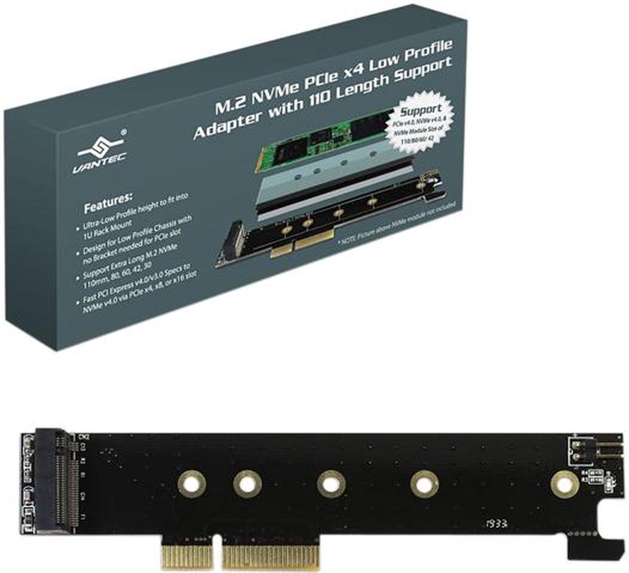 VANTEC UGT-M2PC130 M.2 NVMe PCIe x4 Low Profile Adapter With 110 Length Support