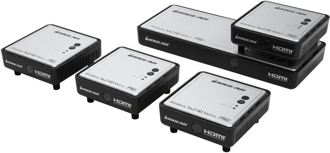 Main image of IOGEAR GWHDMS52MBK4 Long-Range HDMI® Wireless Video 5x2 Matrix PRO with 4 Receivers