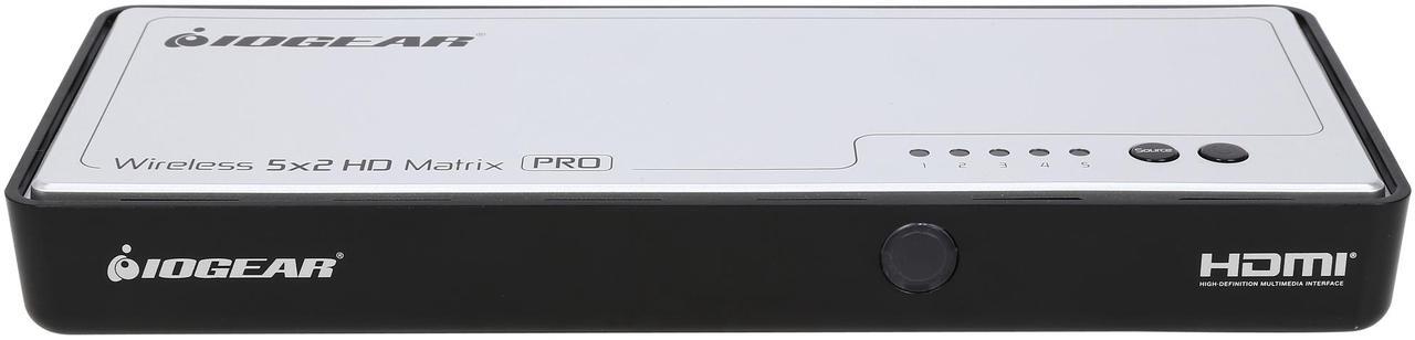 Alt view image 2 of 10 - IOGEAR GWHDMS52MBK4 Long-Range HDMI® Wireless Video 5x2 Matrix PRO with 4 Receivers