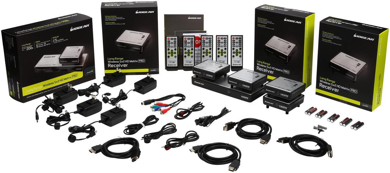 Alt view image 10 of 10 - IOGEAR GWHDMS52MBK4 Long-Range HDMI® Wireless Video 5x2 Matrix PRO with 4 Receivers