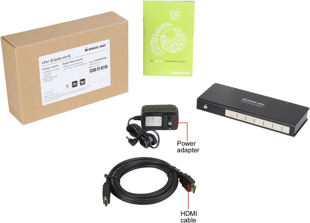 Alt view image 7 of 6 - IOGEAR 4-Port Cinema 4K Splitter with HDMI connectors GHSP8424B