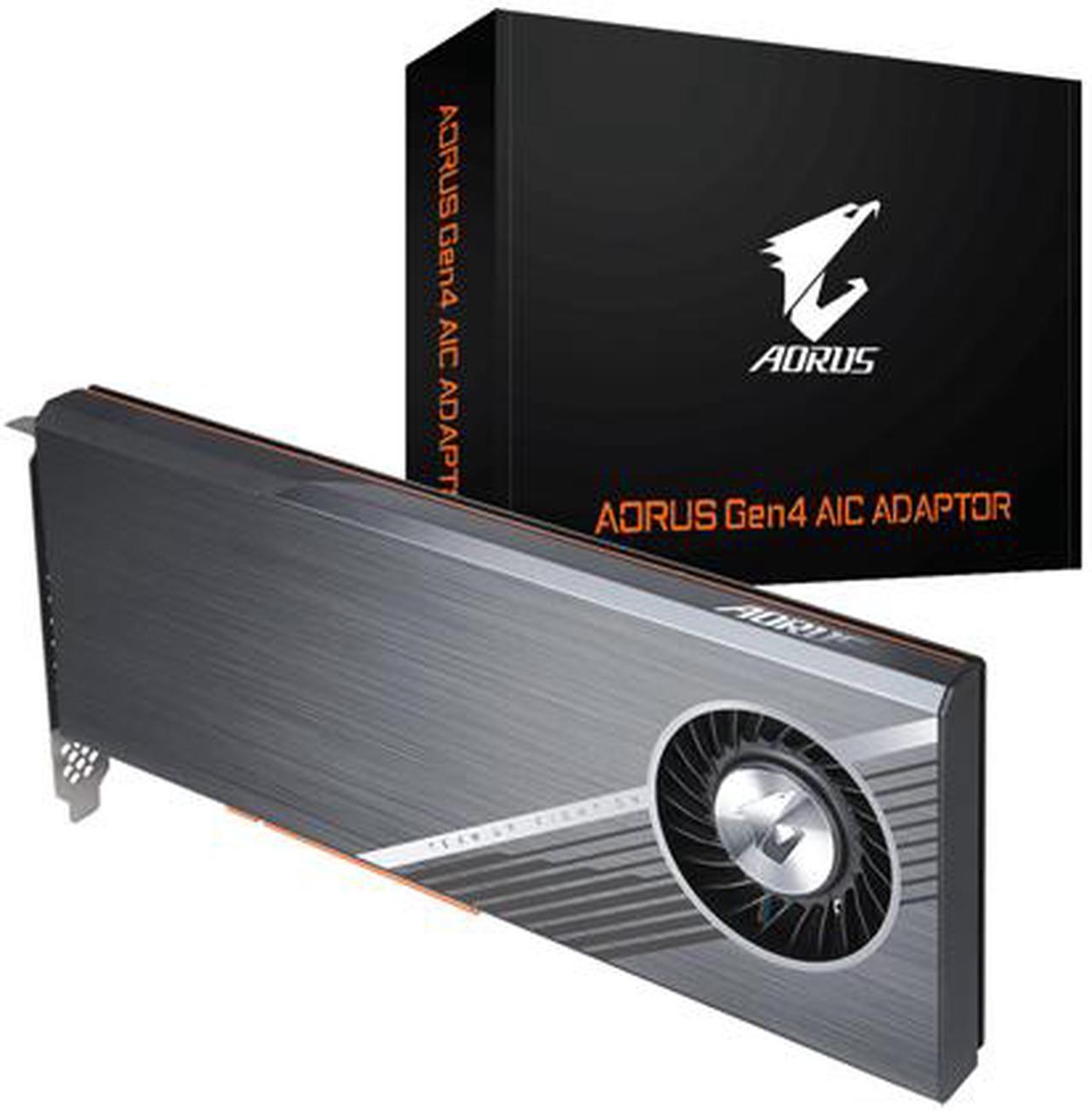 Alt view image 6 of 6 - GIGABYTE AORUS Gen4 AIC Adaptor GC-4XM2G4, Easy One Click RAID, Full PCIe 4.0 Design, 4 x PCIe 4.0/3.0 M.2 Slots