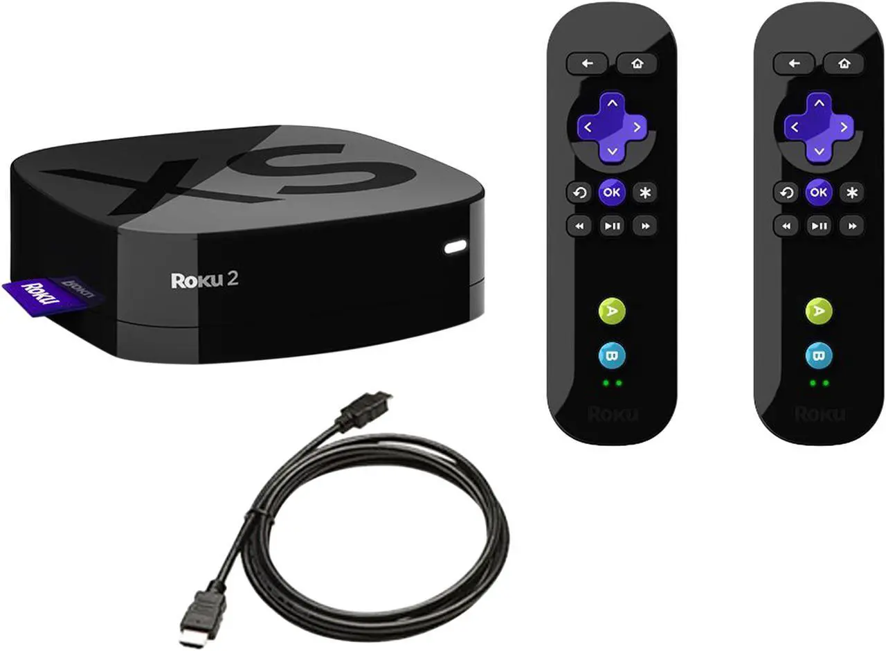 Main image of Roku 2 XS 1080p HD Streaming Media Player Bundle- 2 Motion Sensor Controls Plus 6 ft HDMI Cable & Angry Birds