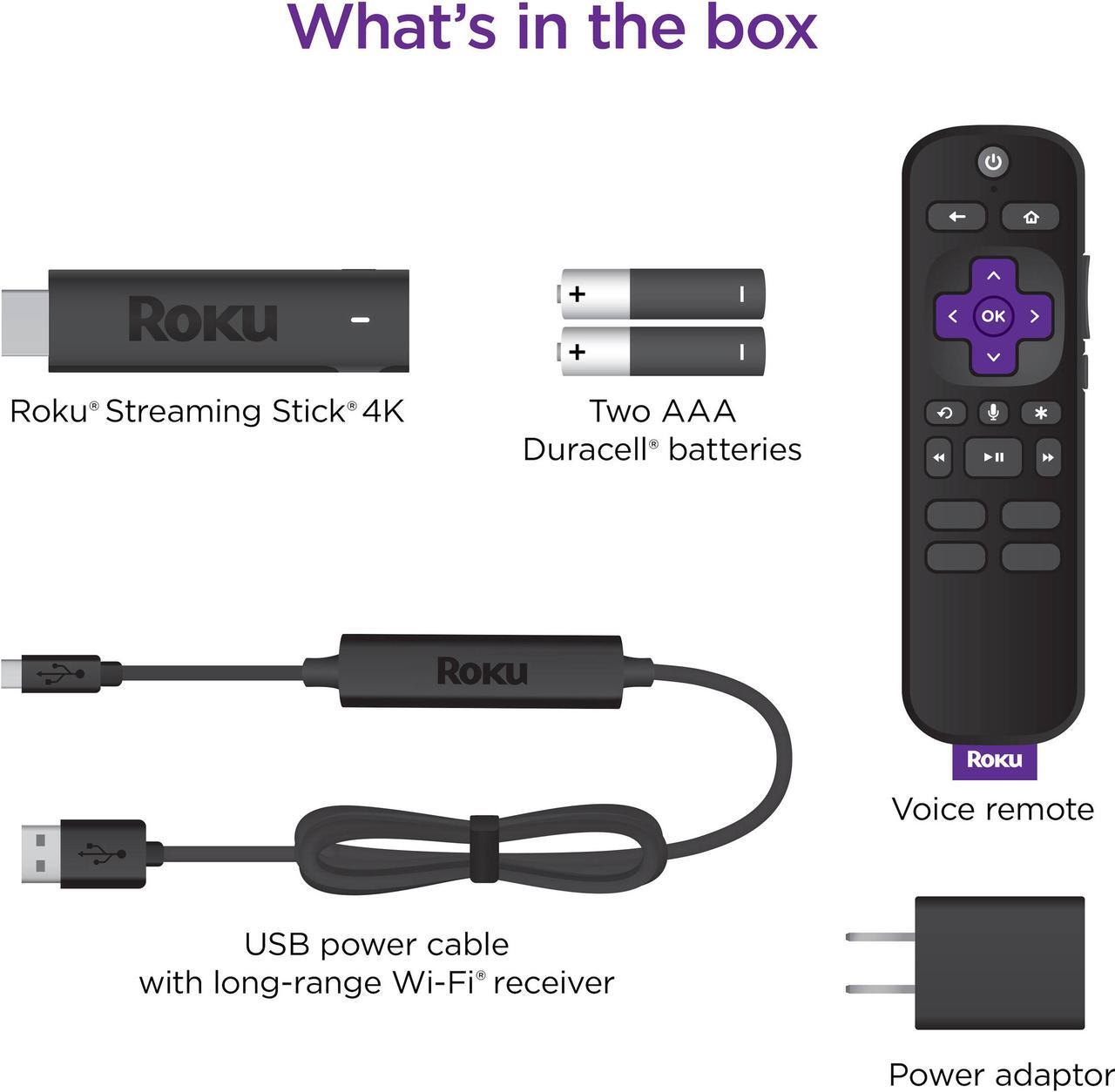 Alt view image 5 of 7 - Roku Streaming Stick 4K | Streaming Device with Voice Remote and Long-Range Wi-Fi
