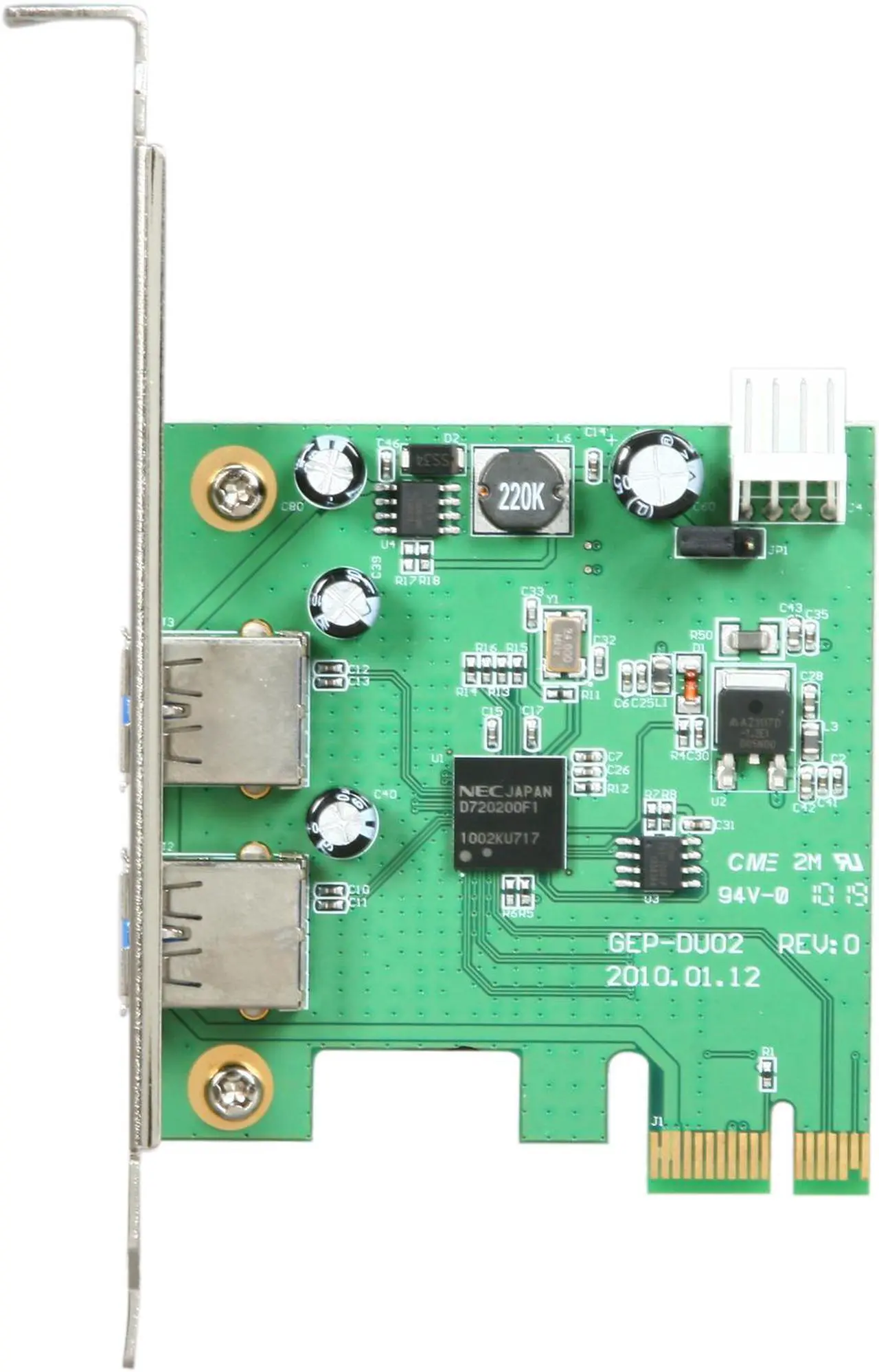 Alt view image 3 of 5 - AVS Gear USB 3.0 PCI Interface Card 2 ports Model UG-USB720202PCIE