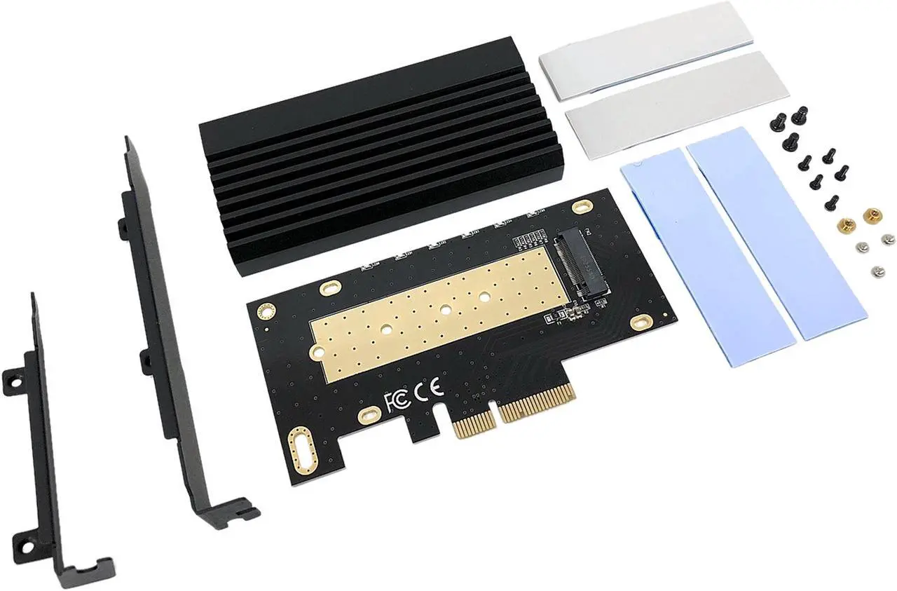 Alt view image 3 of 5 - Micro Connectors M.2 NVMe 80mm SSD PCIe x4 Adapter with Covered Heat Sink Model PCIE-M20803HS