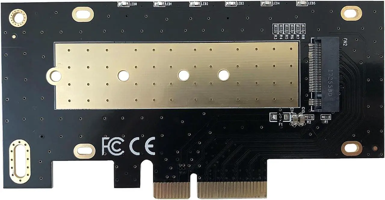Alt view image 2 of 5 - Micro Connectors M.2 NVMe 80mm SSD PCIe x4 Adapter with Covered Heat Sink Model PCIE-M20803HS