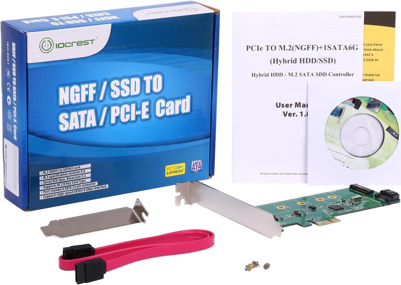 Alt view image 6 of 5 - SYBA PCIe x1 to M.2(NGFF) + SATA 6G (HDD/SSD) with Standard & Low Profile Brackets Model SI-PEX50065
