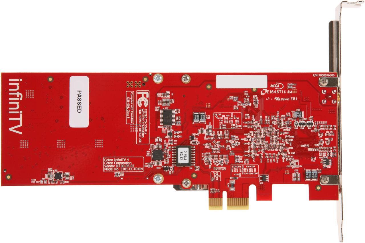 Alt view image 4 of 5 - Ceton InfiniTV 4 PCIe - Quad-tuner Card for Watching Digital Cable TV on the PC, PCI-Express x1 Interface