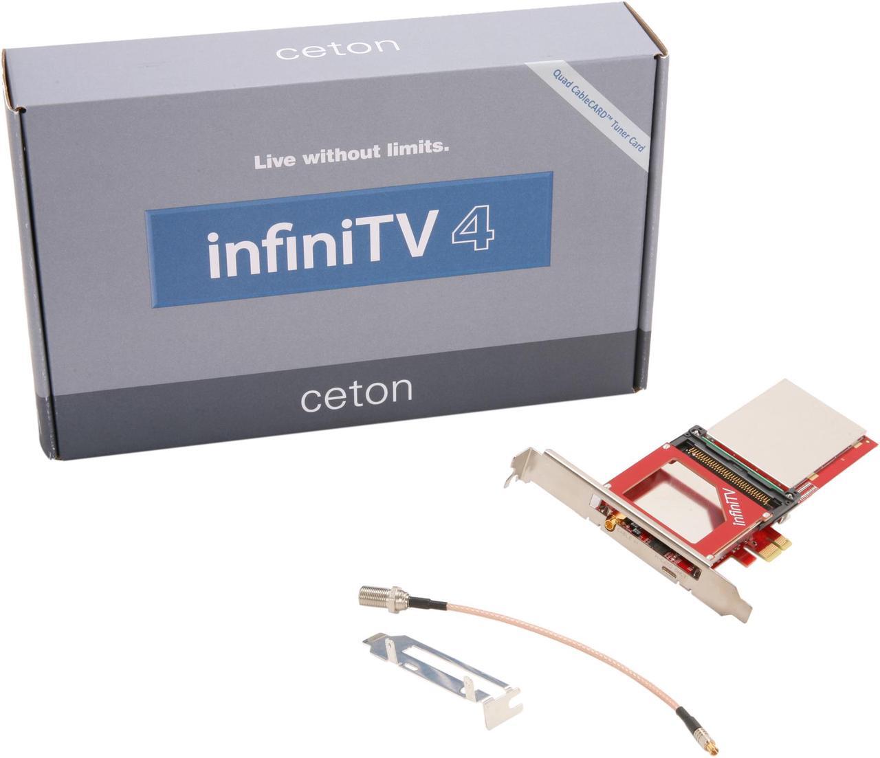 Alt view image 5 of 5 - Ceton InfiniTV 4 PCIe - Quad-tuner Card for Watching Digital Cable TV on the PC, PCI-Express x1 Interface