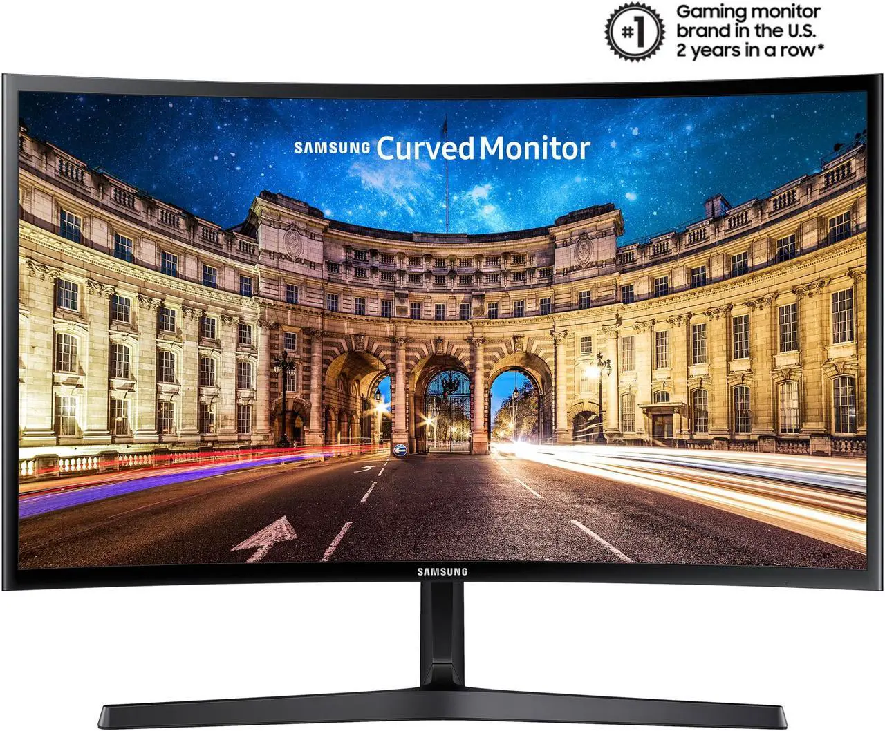 Alt view image 2 of 16 - SAMSUNG LC24F396FHNXZA 24" (23.5" Viewable) Full HD 1920 x 1080 VGA, HDMI AMD FreeSync Flicker Free Low Blue Light LED Backlit Curved Gaming Monitor