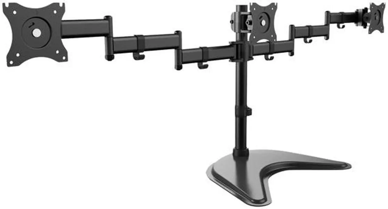 Alt view image 5 of 11 - V7 MOUNTS AND STANDS DS1FST-1N TRIPLE SWIVEL DESK STAND MOUNT