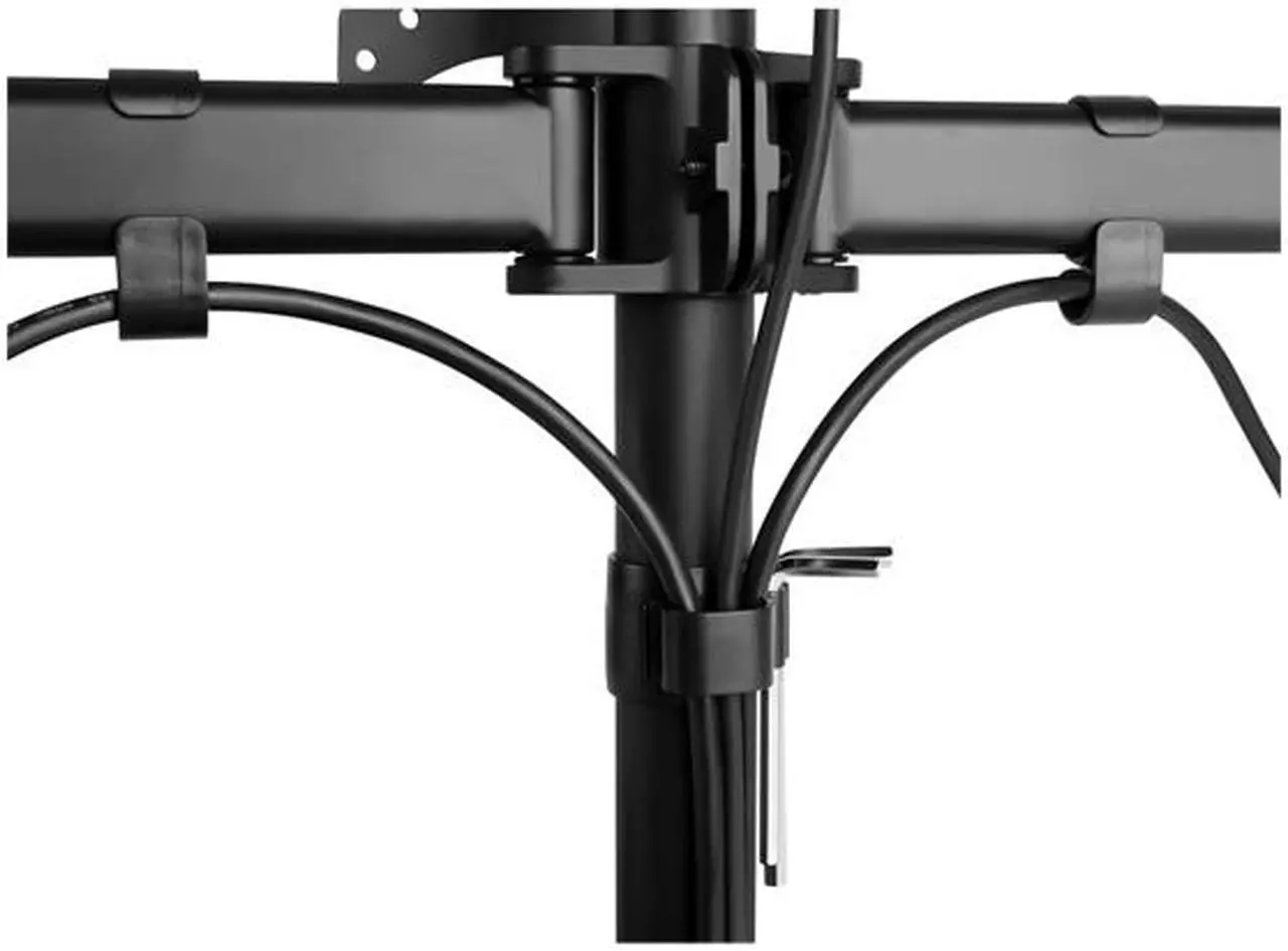 Alt view image 6 of 11 - V7 MOUNTS AND STANDS DS1FST-1N TRIPLE SWIVEL DESK STAND MOUNT