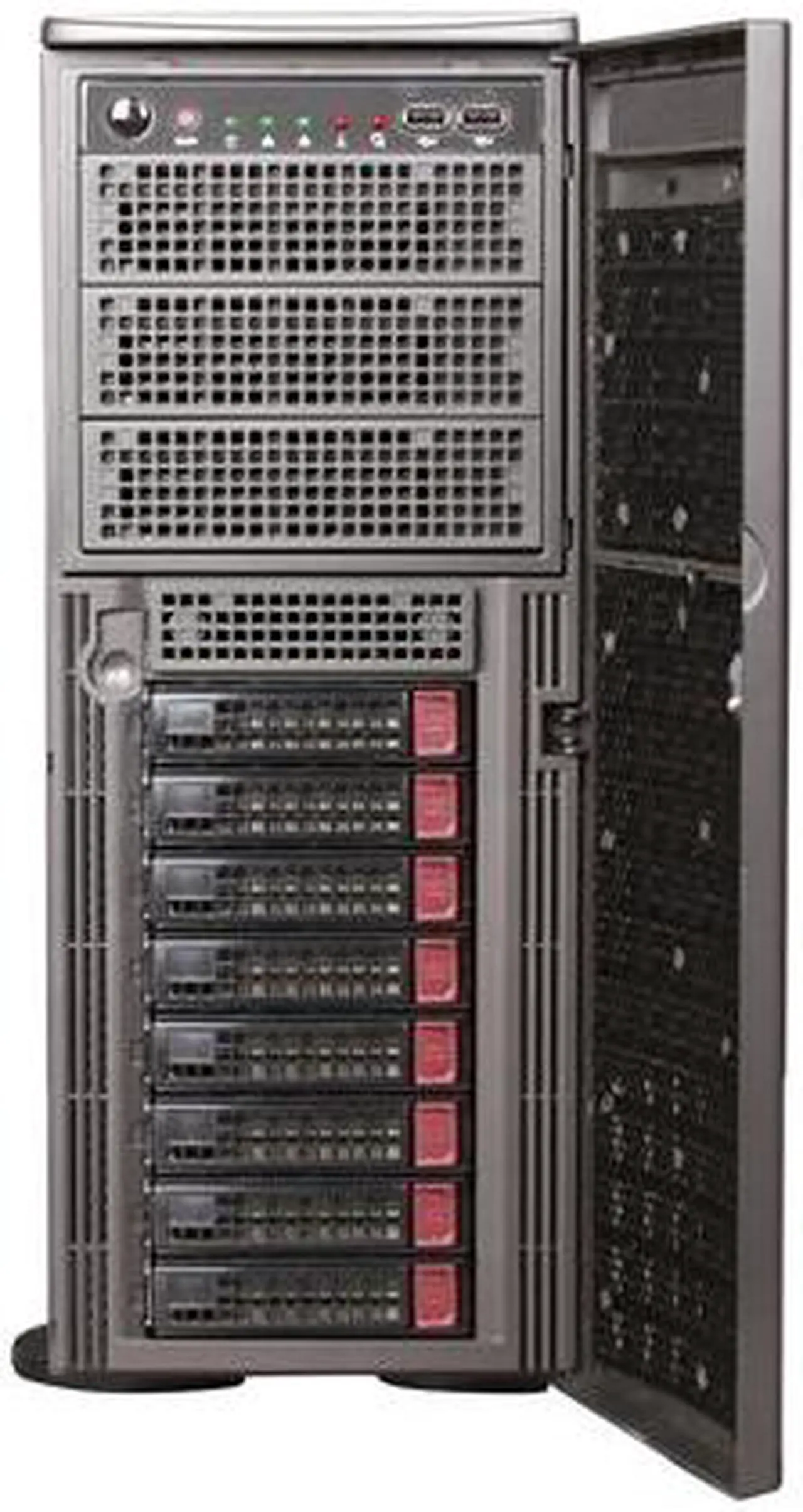 Alt view image 2 of 9 - SUPERMICRO SYS-7046GT-TRF 4U Rackmountable / Tower Server Barebone Dual LGA 1366 Intel 5520 DDR3 1333/1066/800