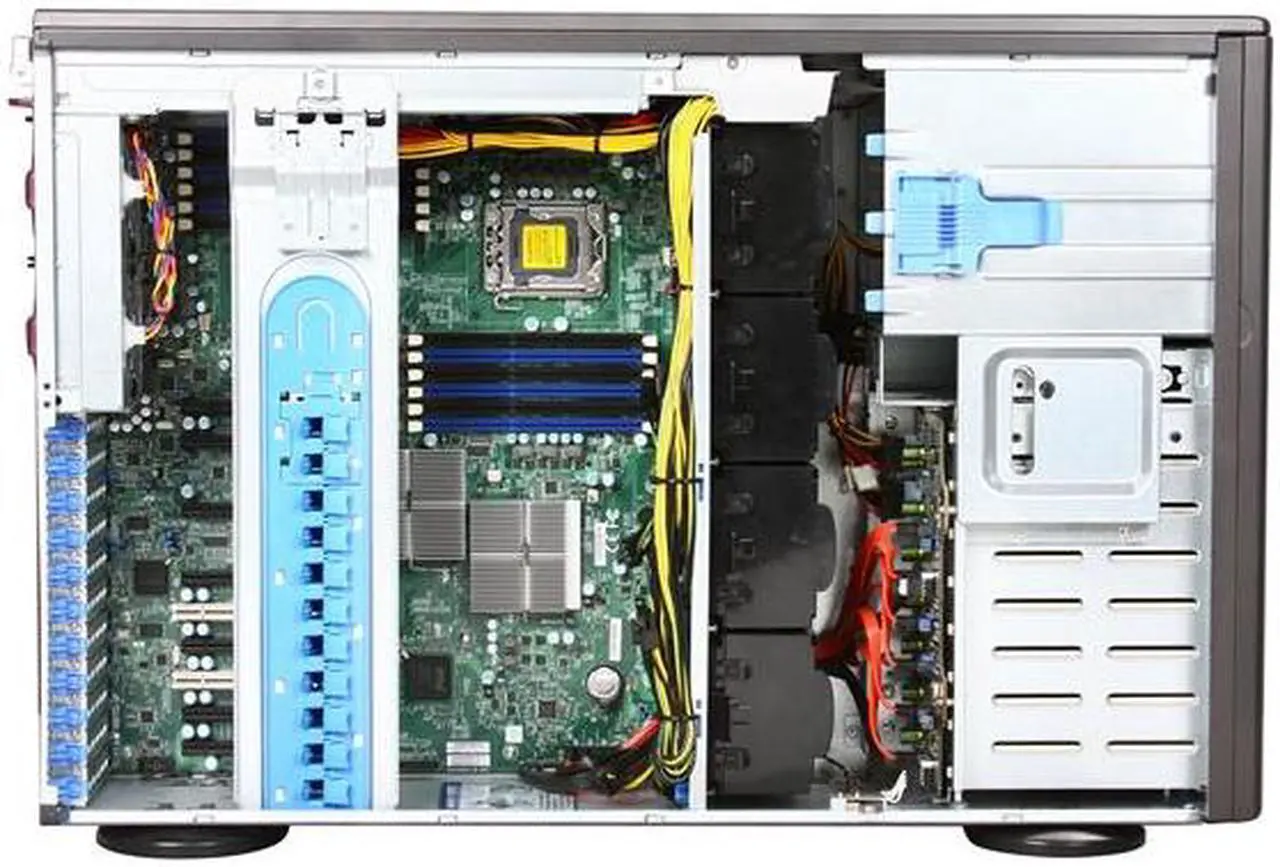 Alt view image 5 of 9 - SUPERMICRO SYS-7046GT-TRF 4U Rackmountable / Tower Server Barebone Dual LGA 1366 Intel 5520 DDR3 1333/1066/800