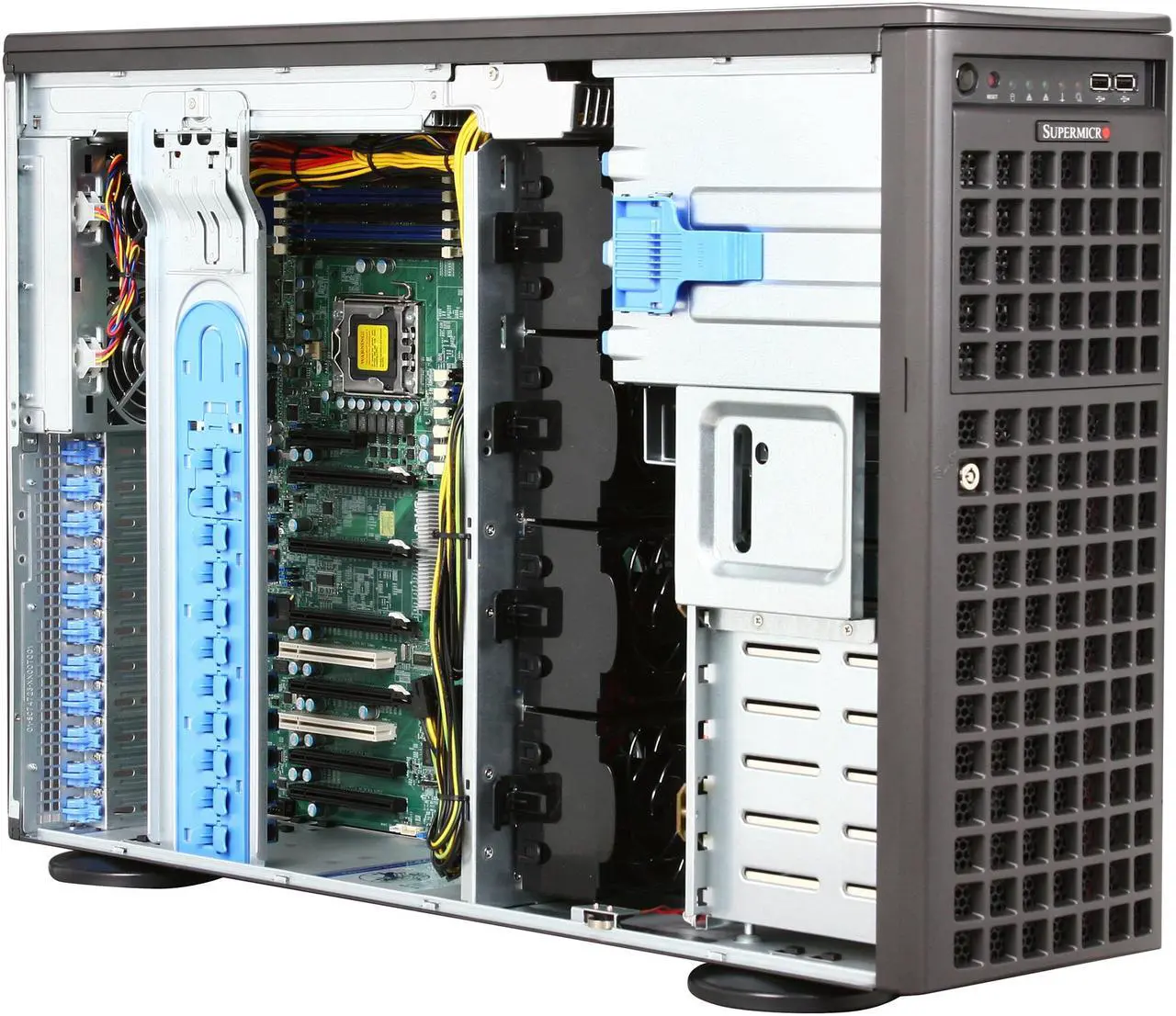 Alt view image 6 of 9 - SUPERMICRO SYS-7046GT-TRF 4U Rackmountable / Tower Server Barebone Dual LGA 1366 Intel 5520 DDR3 1333/1066/800