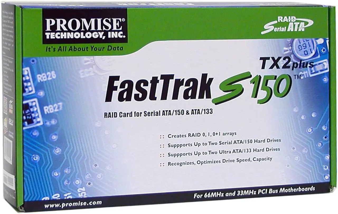 Alt view image 5 of 5 - PROMISE FastTrak S150 TX2plus 32-bit 33/66MHz PCI bus; PCI 2.3 compliant SATA Controller Card