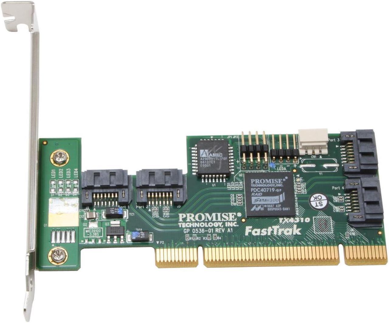Alt view image 2 of 5 - PROMISE FastTrak TX4310 PCI SATA II (3.0Gb/s) Controller Card