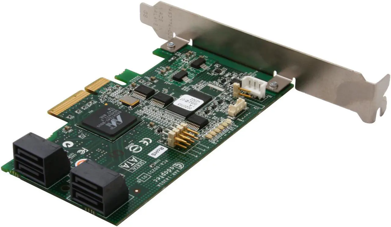 Alt view image 4 of 7 - Adaptec RAID 1430SA 2240900-R SATAII PCI Express x4, 4 ports Controller Card, Kit