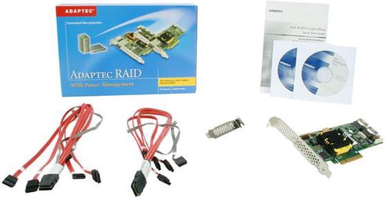 Alt view image 6 of 6 - Adaptec RAID 5805 2244100-R SATA/SAS 8 internal ports w/ 512MB cache memory Controller Card, Kit