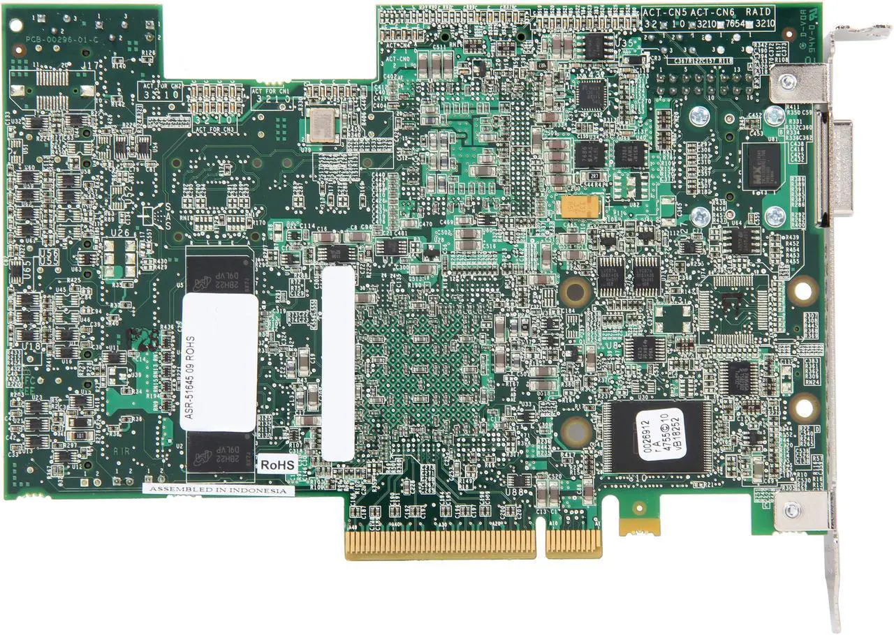 Alt view image 4 of 6 - Adaptec RAID 51645 2258600-R SATA/SAS 20-port (16 internal,4 external) w/ 512MB cache memory Controller Card, Single