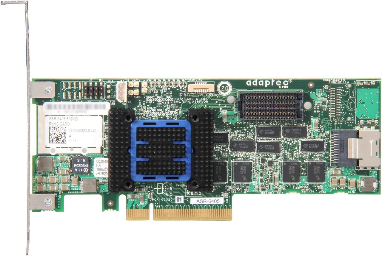 Alt view image 3 of 6 - Adaptec RAID 6405 2271100-R 6Gb/s SATA/SAS 4 internal ports w/512MB cache memory Controller Card, Kit