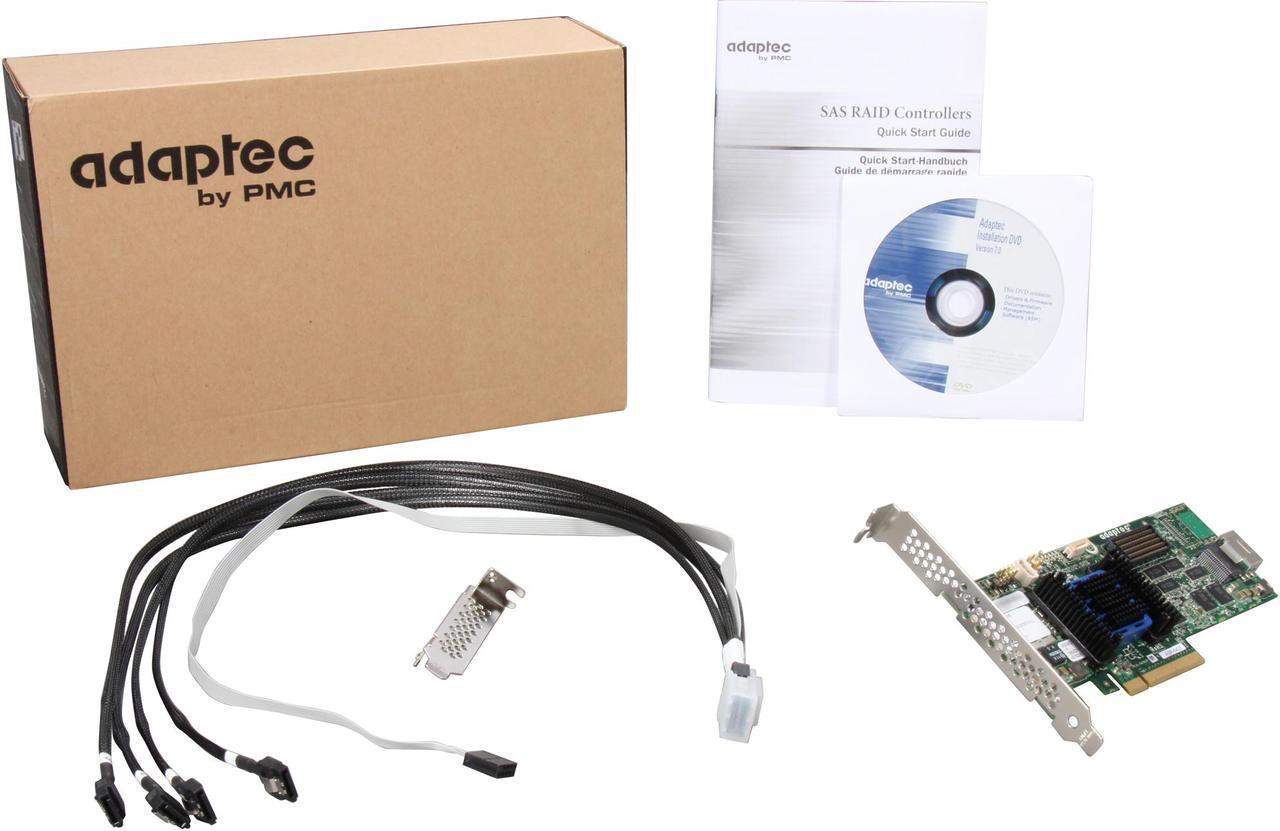 Alt view image 6 of 6 - Adaptec RAID 6405 2271100-R 6Gb/s SATA/SAS 4 internal ports w/512MB cache memory Controller Card, Kit