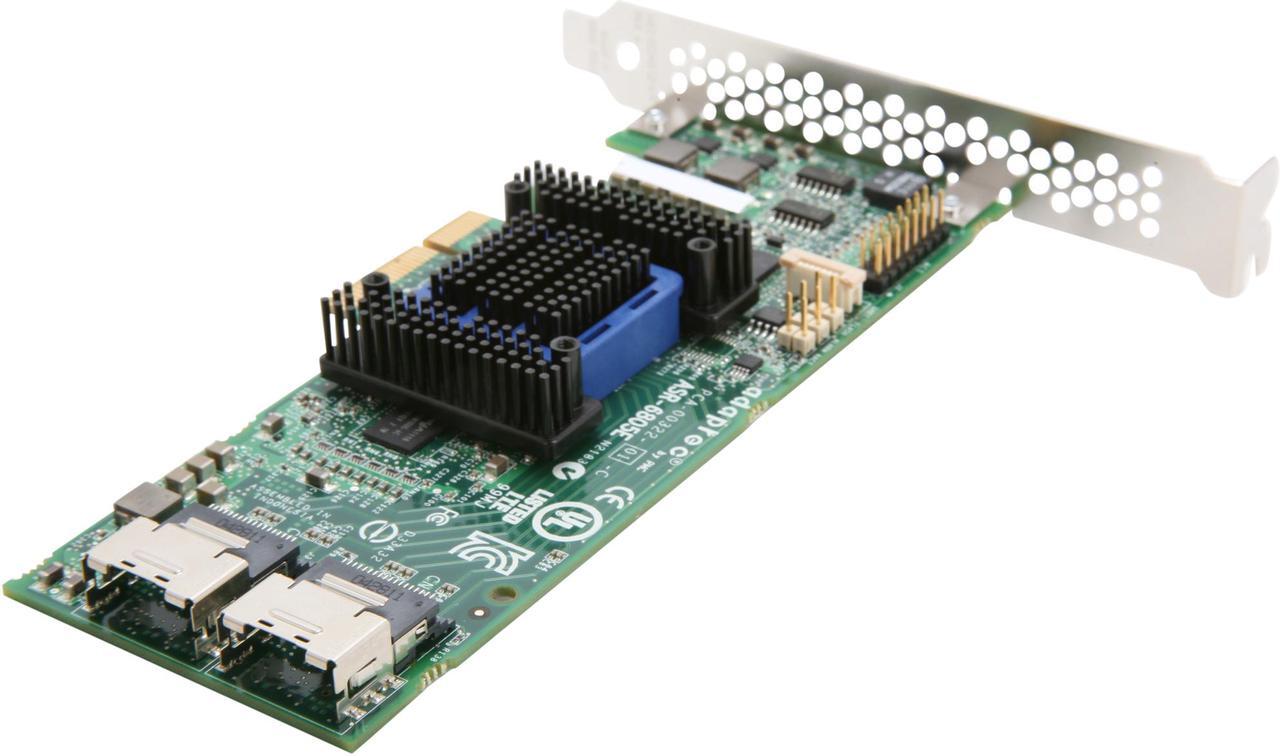 Alt view image 5 of 6 - Adaptec RAID 6805E 2271800-R 6 Gb/s SATA / SAS 8 Internal Ports w/ 128MB Cache Memory Controller Card, Kit