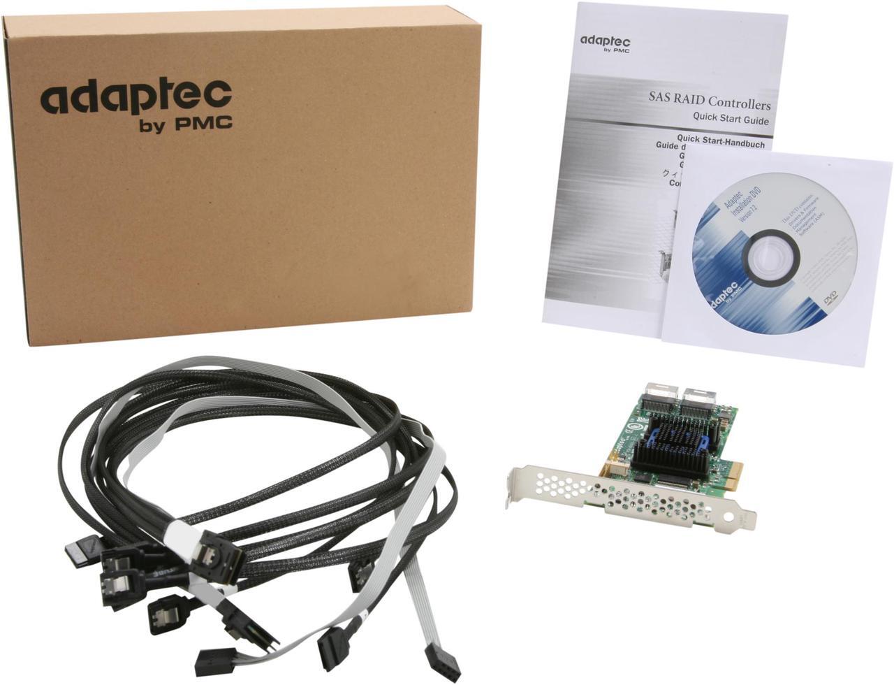 Alt view image 6 of 6 - Adaptec RAID 6805E 2271800-R 6 Gb/s SATA / SAS 8 Internal Ports w/ 128MB Cache Memory Controller Card, Kit