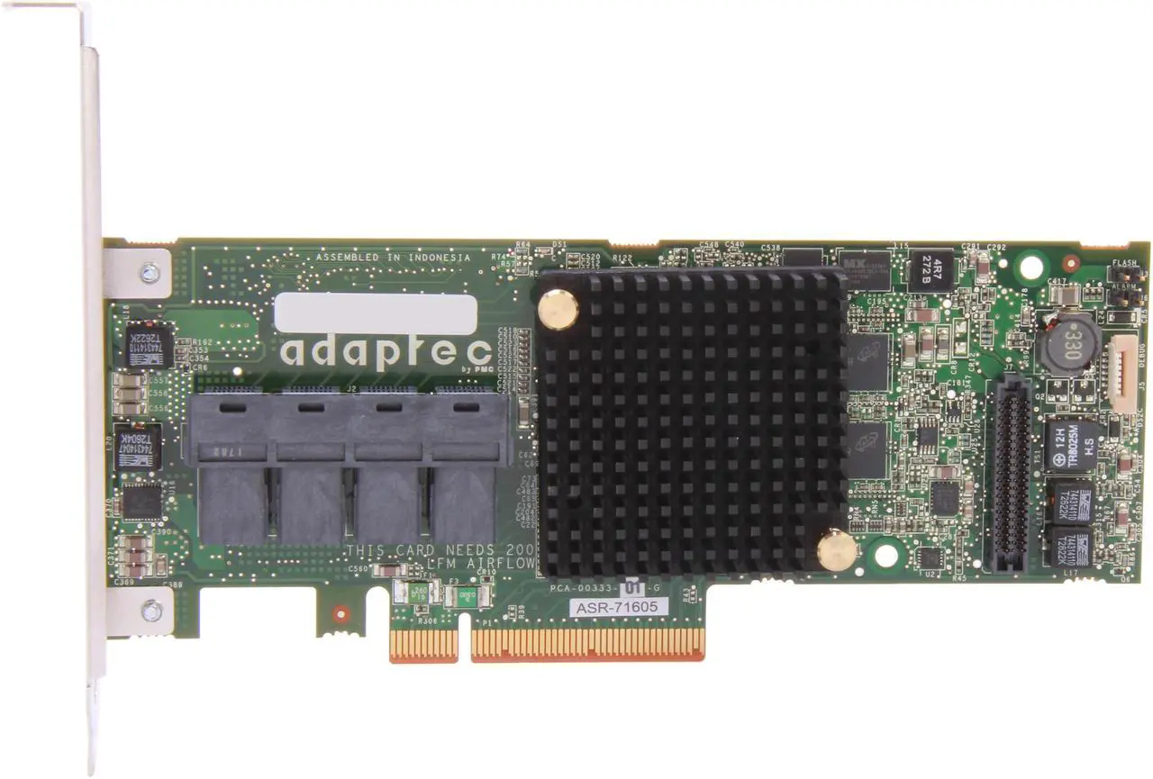 Alt view image 2 of 5 - Adaptec 2274400-R 71605Single PCI-Express 3.0 x8 Low Profile Ready SATA / SAS RAID Controller Card