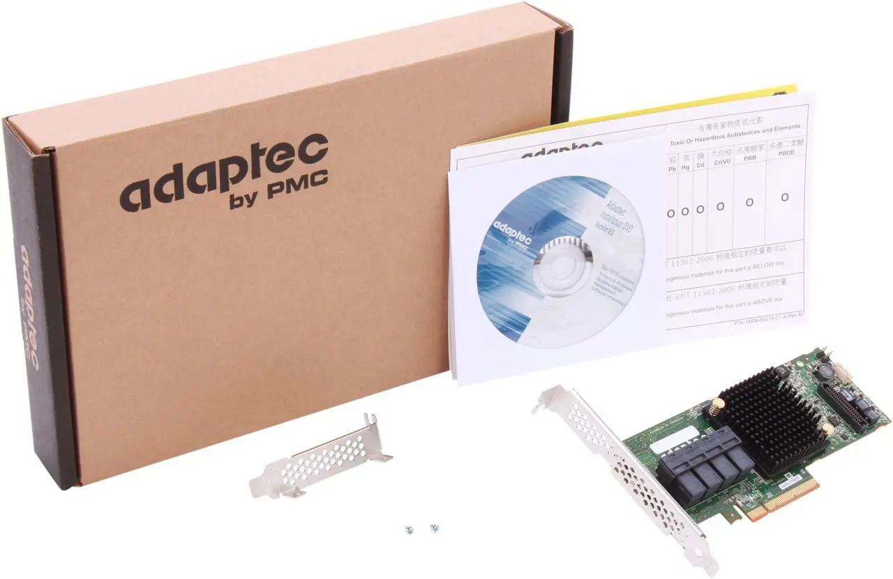 Alt view image 5 of 5 - Adaptec 2274400-R 71605Single PCI-Express 3.0 x8 Low Profile Ready SATA / SAS RAID Controller Card