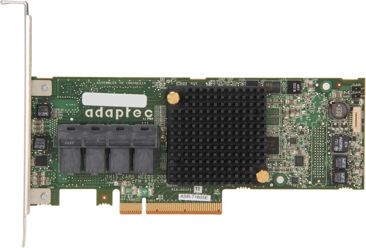 Alt view image 4 of 5 - Adaptec Series 7 2274500-R 71605ESinglePCI-Express 3.0 x8 Low Profile SATA / SAS RAID Controller Card