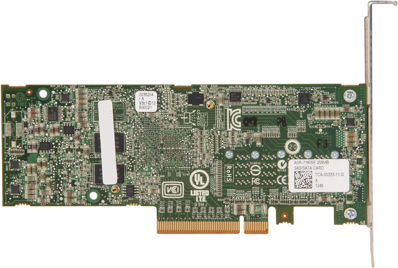 Alt view image 5 of 5 - Adaptec Series 7 2274500-R 71605ESinglePCI-Express 3.0 x8 Low Profile SATA / SAS RAID Controller Card
