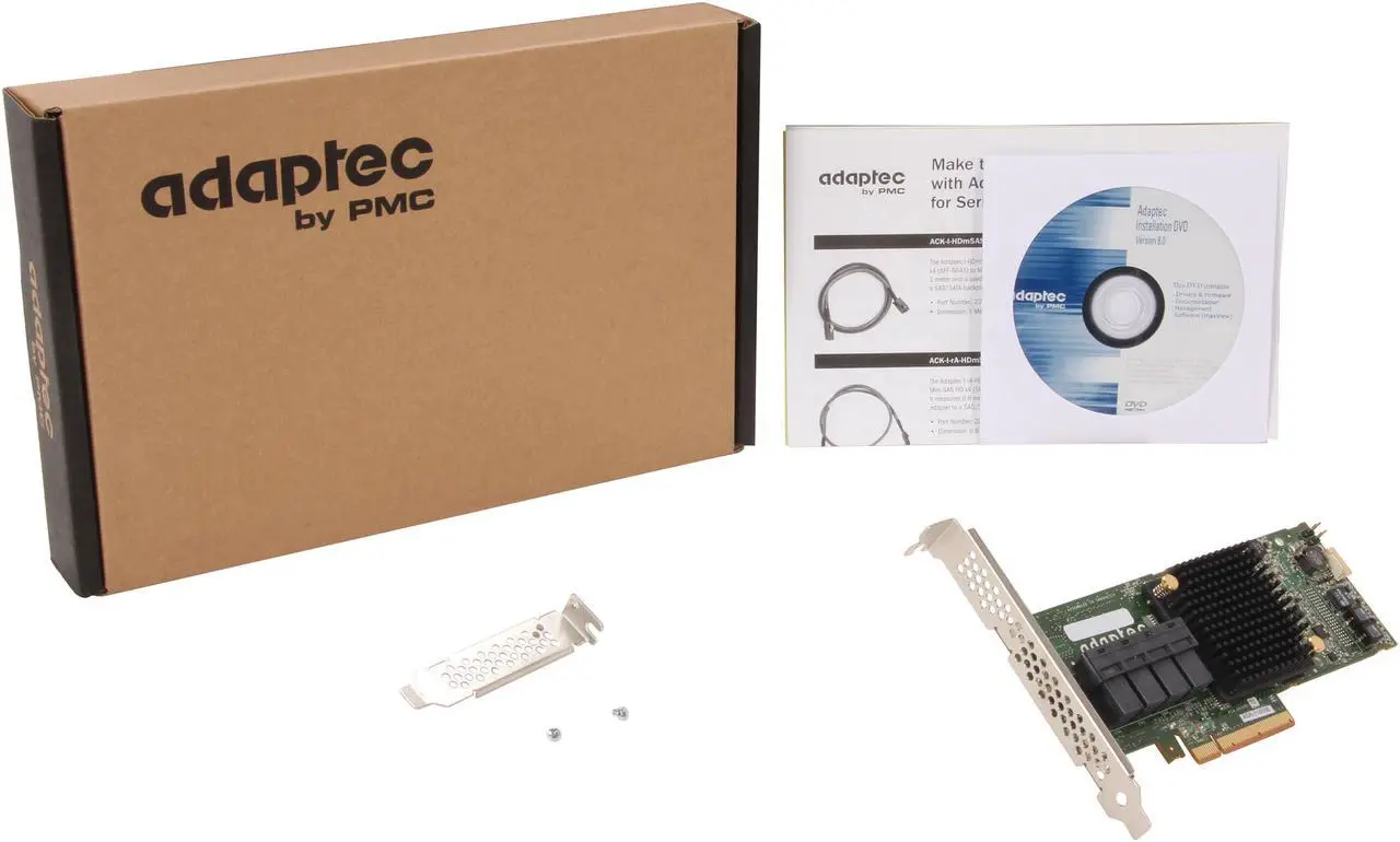 Alt view image 6 of 5 - Adaptec Series 7 2274500-R 71605ESinglePCI-Express 3.0 x8 Low Profile SATA / SAS RAID Controller Card