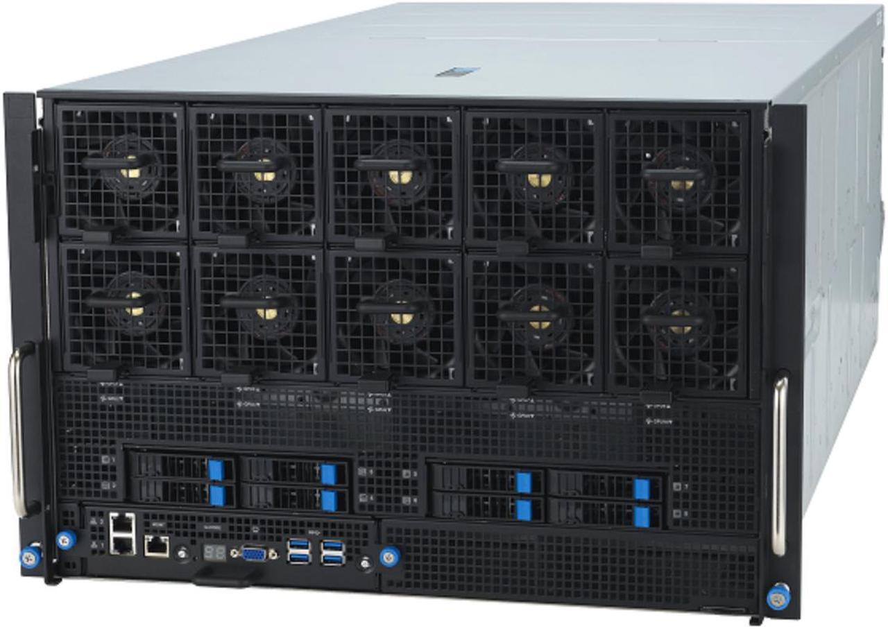 Main image of ASUS 7U NVIDIA HGX™ H100/H200 eight-GPU server with dual 5th Gen Intel Xeon Scalable processors , designed for large-scale AI and HPC with up to 12 PCIE slots