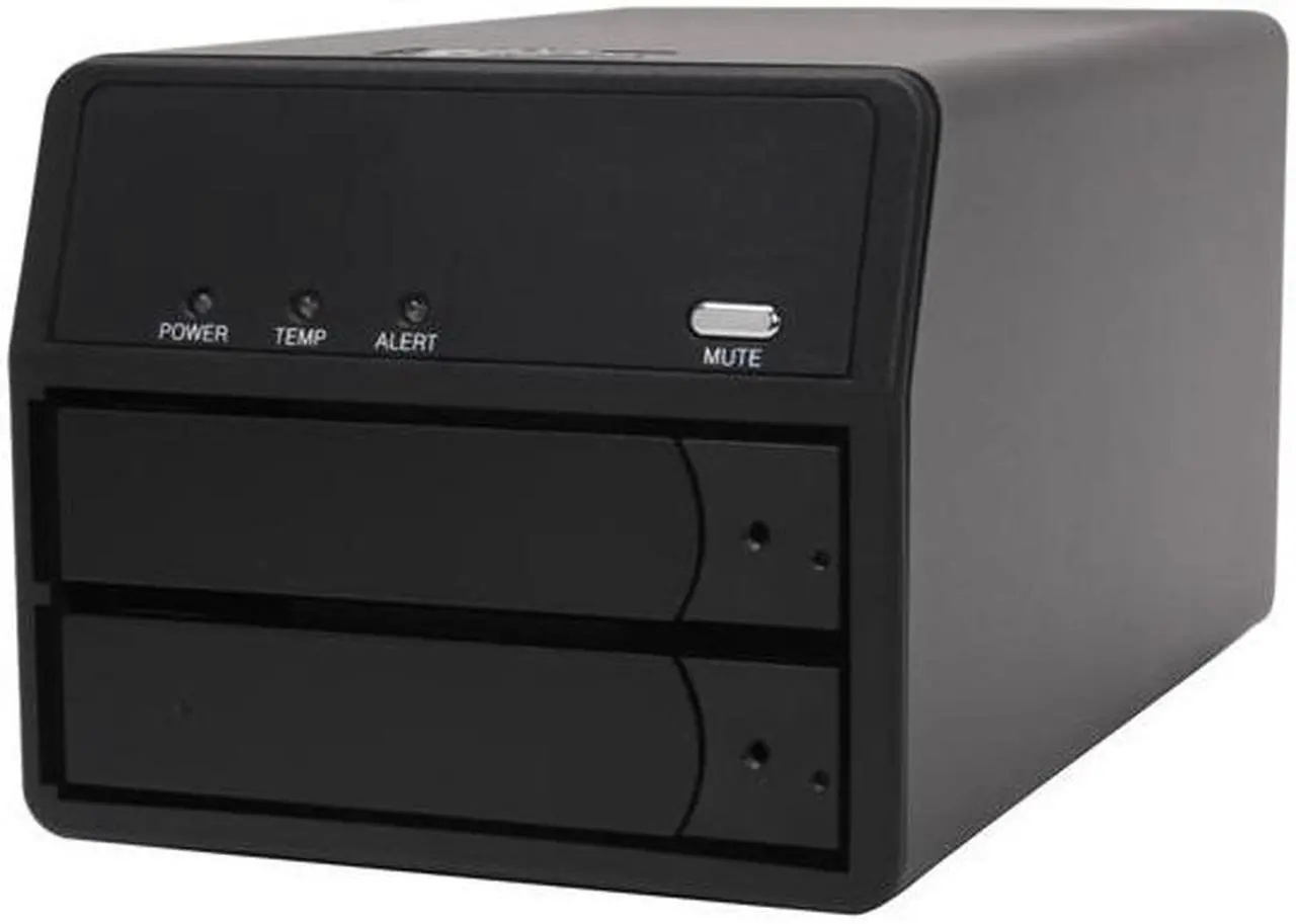 Main image of SANS DIGITAL MobileSTOR MS2UTN+B Big (Spanning), Safe (RAID1), Fast (RAID 0), JBOD, SAFE33, & SAFE50, GUI mode allow customized RAID volume setting. 2 x Hot-Swappable 3.5" Drive Bays USB 2.0 (480Mbps) & eSATA (3.0 Gbps) 2 Bay SATA to eSATA/