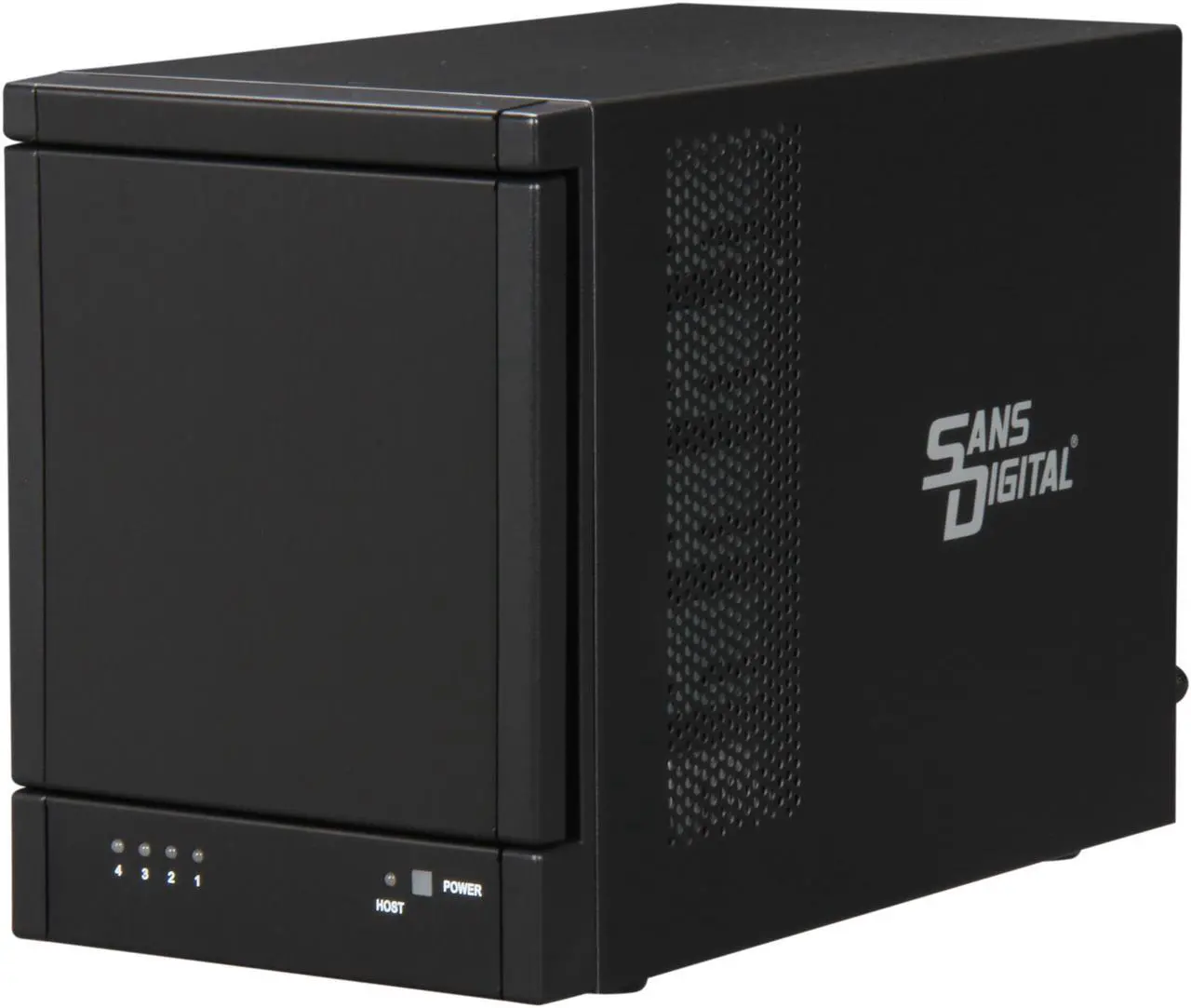 Main image of Sans Digital 4-Bay SAS/SATA JBOD Compact Tower Enclosure w/ Mini-SAS (SFF-8088) x 1 TR4X+B (Black)