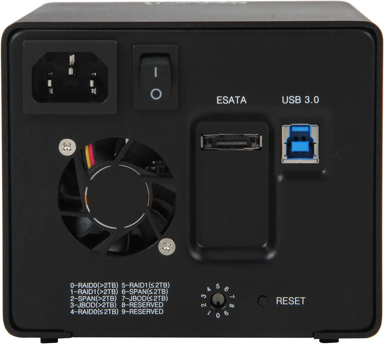 Alt view image 5 of 6 - SANS DIGITAL MobileRAID MR2UT+B 0/1/JBOD and Spanning 2 x Hot-swappable 3.5" Drive Bays USB 3.0, eSATA 2-Bay SATA Compact Tower Enclosure (Black)