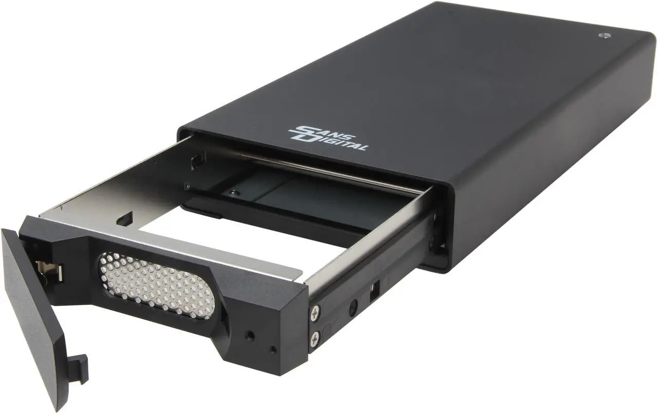 Alt view image 6 of 6 - SANS DIGITAL MobileSTOR MS1UT+B 1 x Hot-Swappable 3.5" Drive Bays USB 3.0 & eSATA 3.5" SATA Hard Drive USB3.0/eSATA Enclosure w/ Removable Tray