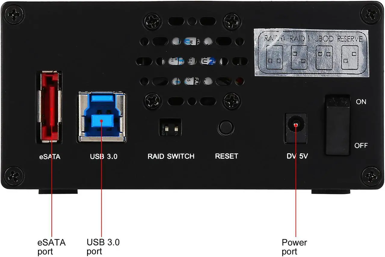 Alt view image 7 of 9 - SANS DIGITAL TowerSTOR ST-SAN-TS22UT6G 2 Bay 2.5" SATA to USB 3.0 / eSATA RAID 0/1 Storage