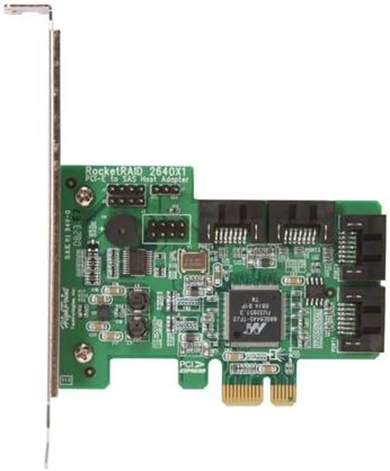 Alt view image 2 of 7 - HighPoint RocketRAID 2640x1 PCI-Express x1 Four-Port SATA and SAS RAID Controller Card